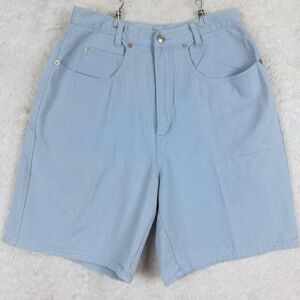 Get! Womens‎ Shorts High Waisted Denim Blue Light Wash Straight Leg 14